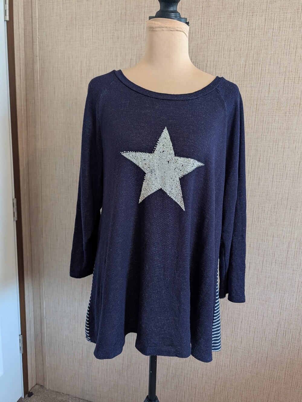 new directions Navy Tunic with White Star Accent